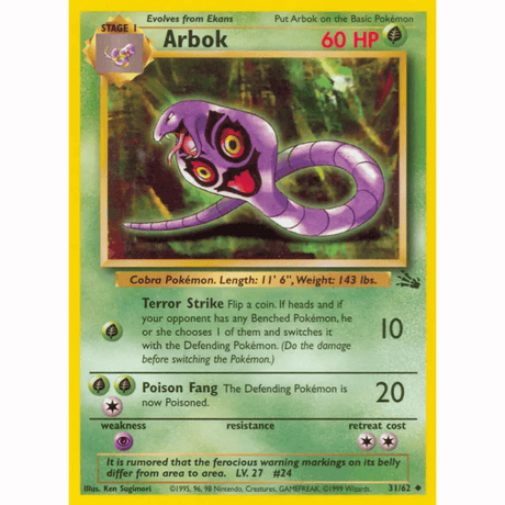 Pokémon - Fossil Non-Holo - Singles