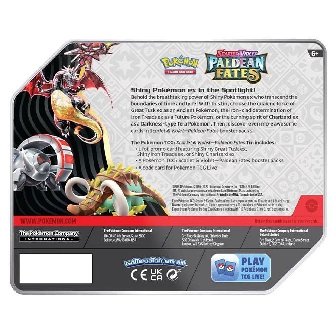 Pokemon - Scarlet & Violet - Paldean Fates - 7" Tin - Shiny Tera Charizard Ex - My Store