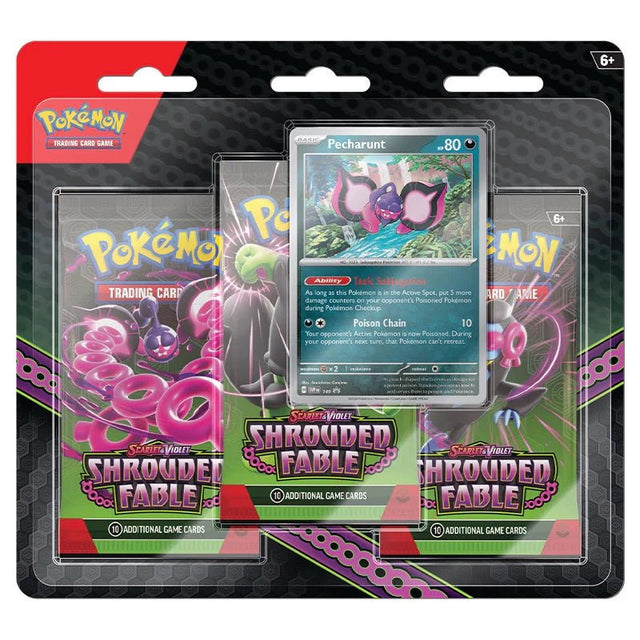 Pokemon - Scarlet & Violet - Shrouded Fable - 3 Pack Blister - Pecharunt - My Store